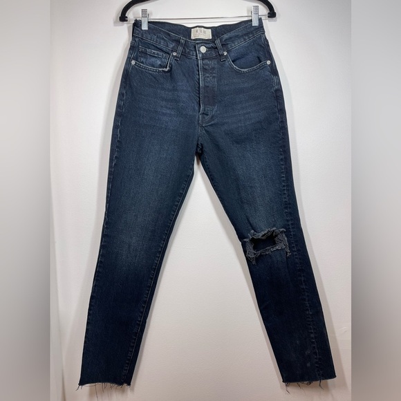 We The Free Jeans Stella High Rise Skinny Size 27 Button Down Raw Hem - Picture 1 of 12